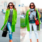 Зеленое женское пальто
